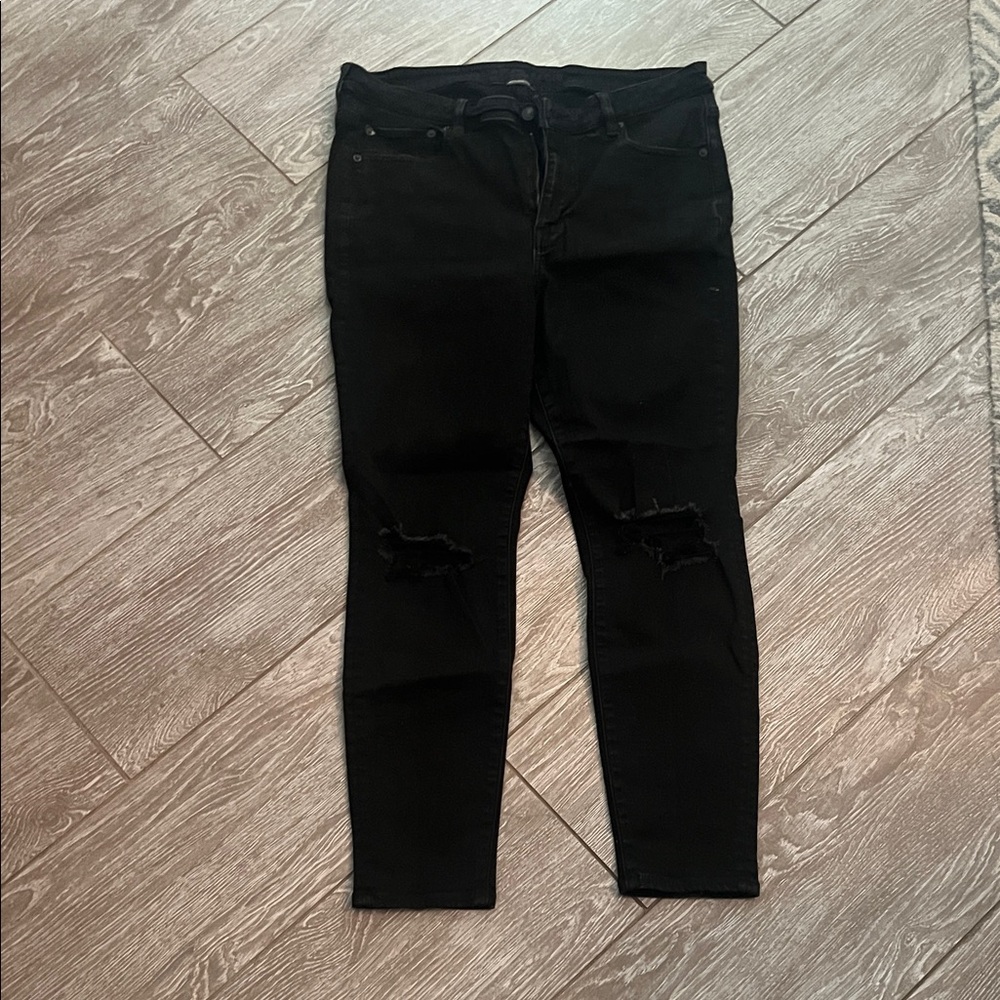 American Eagle Outfitters Black Ripped Skinny Jeans